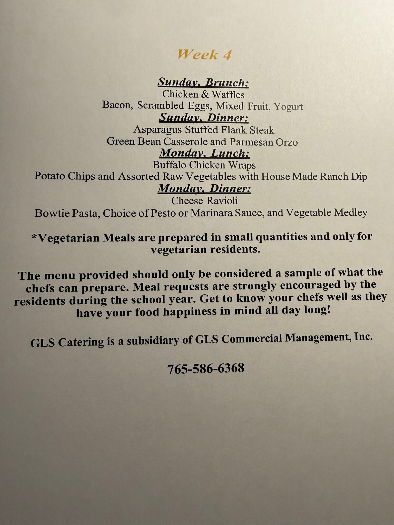 Meal portion from the plan